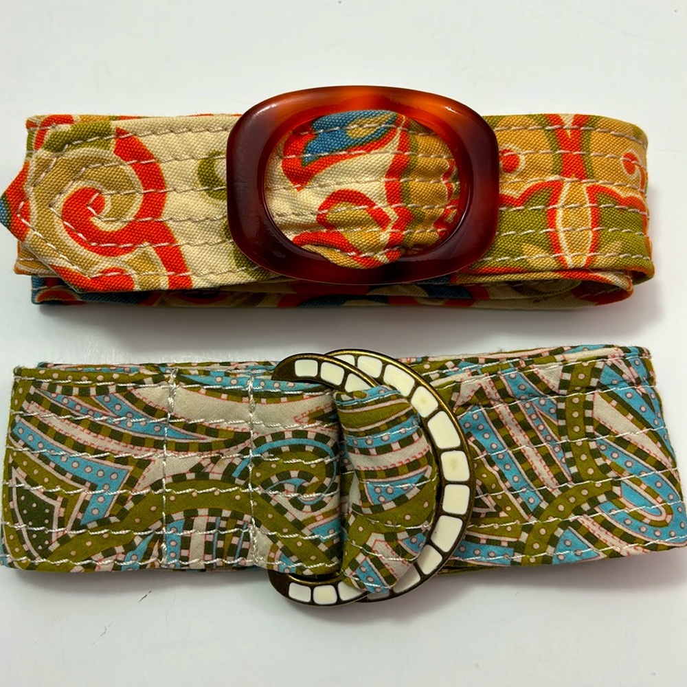 2 J. Crew quilted belts, size M/L and S/M